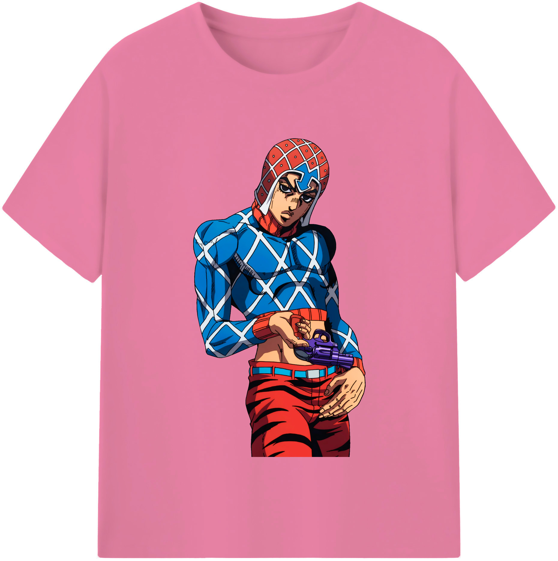 （画像用） ジョジョの奇妙な冒険 グイード?ミスタ JoJo's Bizarre Adventure Guido Mista 綿100％半袖Tシャツ（フロントプリント）